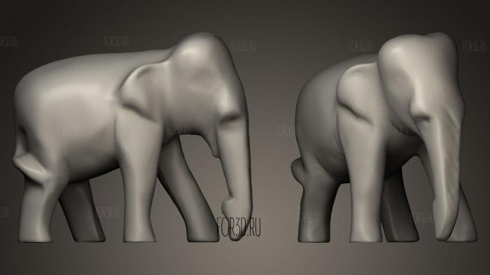 Elephant carved stl model for CNC